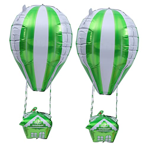DECOMELODY 2 Stück Ballon raumdeko balloons luftbalons geburtstagseinladungen balongas Blau Dekorationen Party-Hochzeit wiederverwendbar Aluminiumfolie Green von DECOMELODY