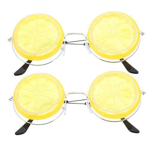 DECOMELODY 2 Stück Cosplay-party-brille Rave-brille Brillen Für Fotoautomaten Lustig Retro Strand Geformt Zitrone Gläser Luau Partybrille Kindersonnenbrille Gurkenglas Baustützen Yellow von DECOMELODY