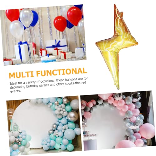 DECOMELODY 2 Stück Große Flash Geburtstagsballons aus Aluminiumfolie Wetterfeste Folienballons in Blitzform Leicht Aufzublasen für Kinderpartys und Partydekorationen Drinnen und Draußen von DECOMELODY
