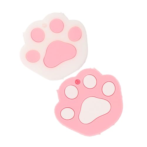 DECOMELODY 2 Stück Süße Katzenpfoten Schlüsselhüllen aus Flexiblem Silikon Leichte Schützende Schlüsselabdeckungen in Rosa und Weiß Kreative Schlüsseldekoration für Einfache von DECOMELODY