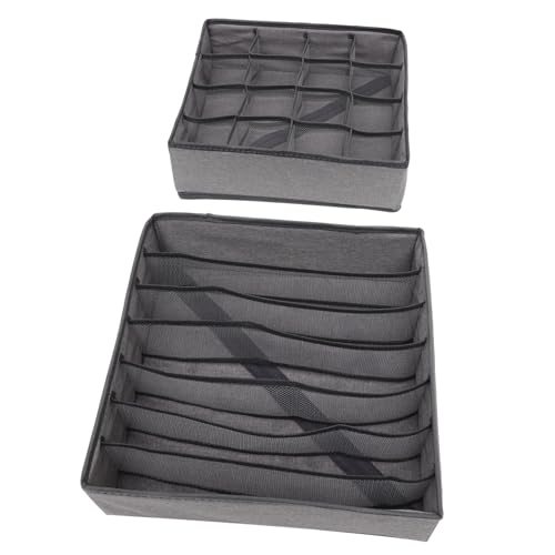 DECOMELODY 2 Stück Teiliges Faltbares Aufbewahrungsbox für Unterwäsche und Socken Waschbarer Netzstoff Organizer Fächern Atmungsaktives Kleiderschrank Ordnungssystem Platzsparend und von DECOMELODY
