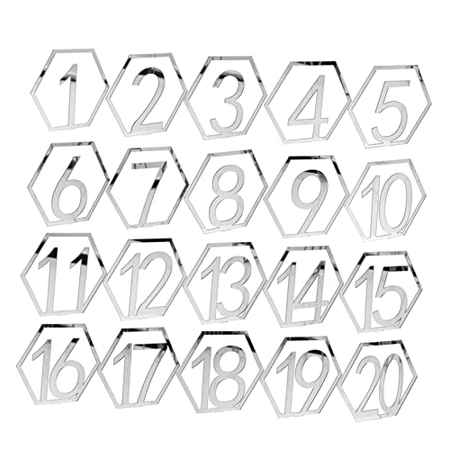 DECOMELODY 20 Stück Hochzeitstischkarten Dekorationen für reserviert Zahlen Ort Bräutigam hochzeitsdeko wedding decoration Tischnummern Restaurant Hochzeitstischnummer aus Acryl Tisch Nummer von DECOMELODY