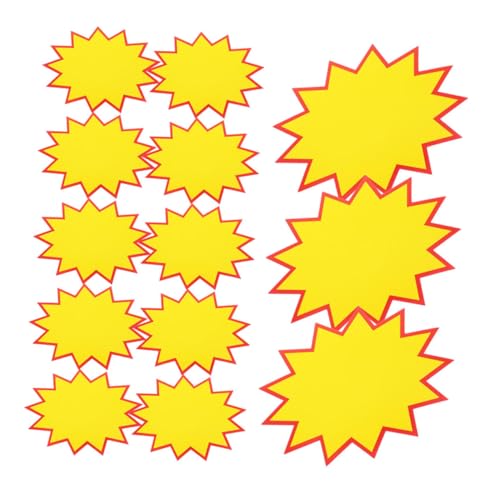 DECOMELODY 200 Stück Supermarkt-explosionsaufkleber Verkaufsanhänger Für Den Einzelhandel Shop-aufkleber Juweliergeschäft Poster Preisaufkleber Für Einzelhandelsgeschäfte Papier Yellow von DECOMELODY