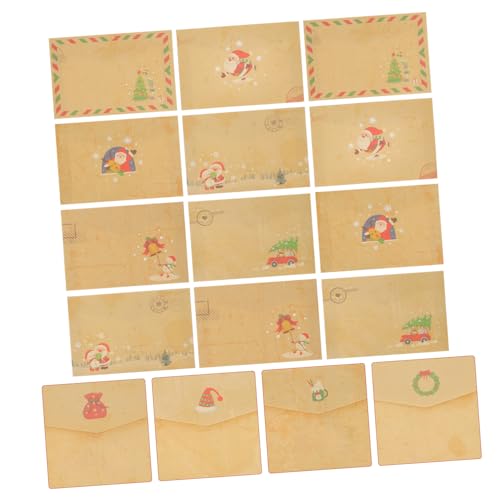 DECOMELODY 24 Stück Teiliges Retro Kraftpapier Einladung Umschlag Vintage Hochzeit Geburtstag Party Briefumschläge Edle Weihnachtsbriefumschläge Din Feuchtklebend für Einladungskarten von DECOMELODY
