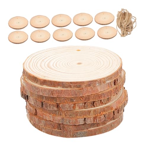 DECOMELODY 25 Stück Naturholzscheiben mit Vorgebohrten Löchern Unbehandelte Bastelrohlinge Rustikale Diy Holzscheiben für Kreative Dekoration Hochzeitsschilder Ornamente von DECOMELODY