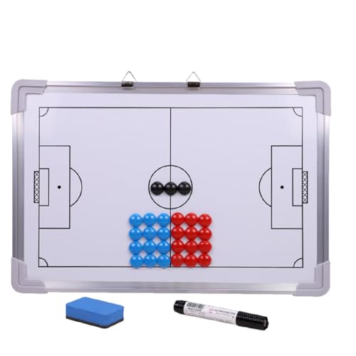 DECOMELODY 27 Stück Aluminium Fußball Taktiktafel mit Magnetrahmen Magneten Marker und Radiergummi Wandmontage Leichtes Coaching Trainingsboard für Fußballspiele und Übungsanalysen von DECOMELODY
