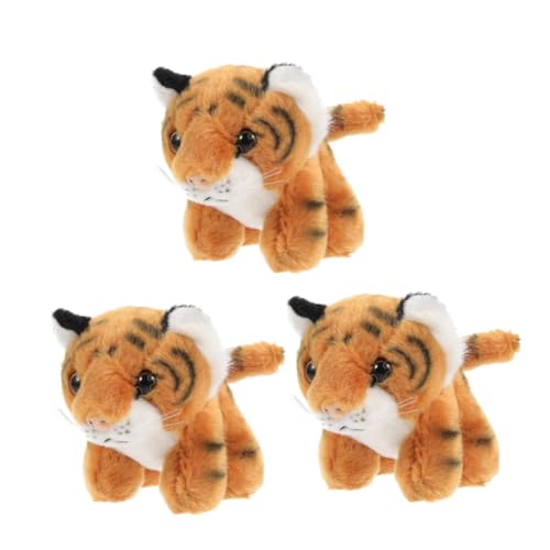 DECOMELODY 3 Stück Plüsch Tiger Schlüsselanhänger und Kompakt Leichtes Taschen und Rucksackzubehör Farbbeständig als Partygeschenk für Alltagsschlüsselorganizer von DECOMELODY