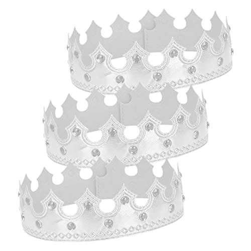DECOMELODY 3St Krone Geburtstagsdekoration für Kleinkinder Geburtstag Kopfschmuck Kostüm-Requisite Tutu-Rock -Tutu Dekorationen für Geburtstagsfeiern Cosplay-Kopfbedeckung Stoff Silver DECOMELODY 3St Krone Geburtstagsdekoration für Kleinkinder Geburtstag Kopfschmuck Kostüm-Requisite Tutu-Rock -Tutu Dekorationen für Geburtstagsfeiern Cosplay-Kopfbedeckung Stoff Silver von DECOMELODY