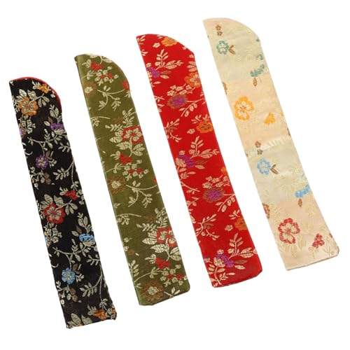 DECOMELODY 4 Stück Faltbare Handfächer Hülle Japanischer Stil Seidenstoff Tragetasche für Handheld Fans Leicht Elegant Robust Geschenkbeutel in Rot Schwarz Gelb Grün DECOMELODY 4 Stück Faltbare Handfächer Hülle Japanischer Stil Seidenstoff Tragetasche für Handheld Fans Leicht Elegant Robust Geschenkbeutel in Rot Schwarz Gelb Grün von DECOMELODY