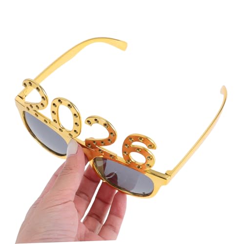 DECOMELODY 4 Stück Teiliges Partybrillen mit Zahlen Design Leichte Komfortable Neujahrsfoto Requisiten in Gold Silber Blau und Schwarz für Silvesterfeiern und Festliche Anlässe von DECOMELODY