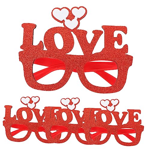 DECOMELODY 4 Stück Teiliges Valentinstag Brillen Requisiten Romantische Herzform Partybrillen für Erwachsene und Lustige Accessoires für Valentinstag und Feiertagsfeiern von DECOMELODY