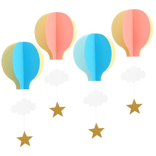 DECOMELODY Heißluftballon-wolkenornamente Zum Aufhängen Im Kindergartenfenster 4 Stück 3d-papierdekorationen Babyzimmer-hängedekor Für Partyveranstaltungen DECOMELODY Heißluftballon-wolkenornamente Zum Aufhängen Im Kindergartenfenster 4 Stück 3d-papierdekorationen Babyzimmer-hängedekor Für Partyveranstaltungen von DECOMELODY