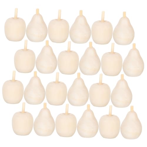 DECOMELODY 40 Stück Teiliges Holz Früchte Bastelset Unbemalt DIY Holzfiguren zum Bemalen Malspaß Apfel Birne Holzornamente für Kreative Dekoration und Handwerksprojekte von DECOMELODY