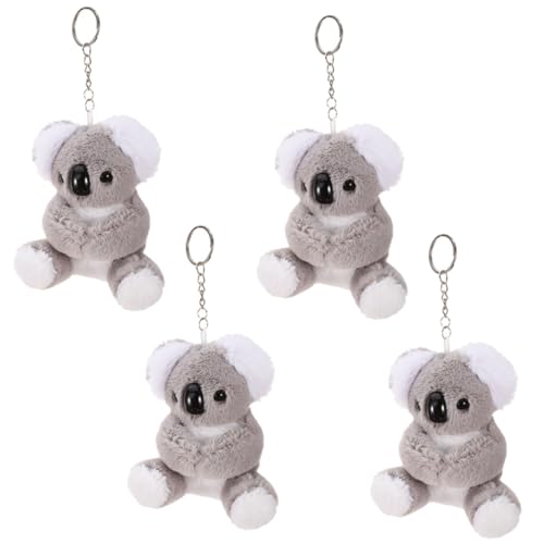 DECOMELODY 4pcs Plüsch Koala Schlüsselbund Niedliche Ausgestopfte Koala Schlüsselbund Kleine Koala Bär Plüsch Pendellaus Geldbeutel Charm Bag Hänge von DECOMELODY