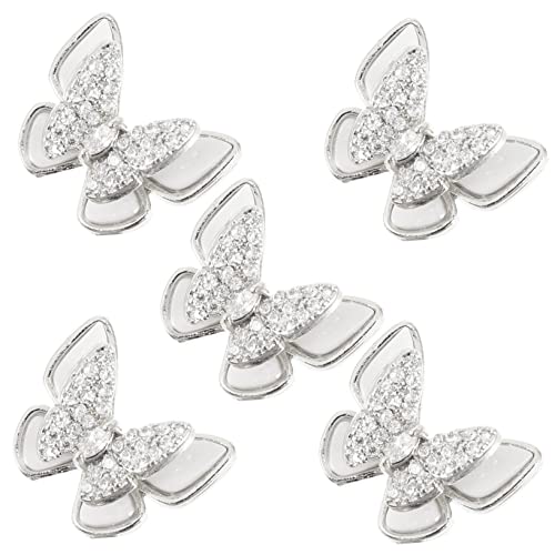 DECOMELODY 5 Stück Teiliges Fingernagel Dekoration mit Silbernen Schmetterlings Nail Art Charms Doppellagige Nagelstuds für DIY Maniküre Professionelles Nail Art Zubehör für Elegante DECOMELODY 5 Stück Teiliges Fingernagel Dekoration mit Silbernen Schmetterlings Nail Art Charms Doppellagige Nagelstuds für DIY Maniküre Professionelles Nail Art Zubehör für Elegante von DECOMELODY