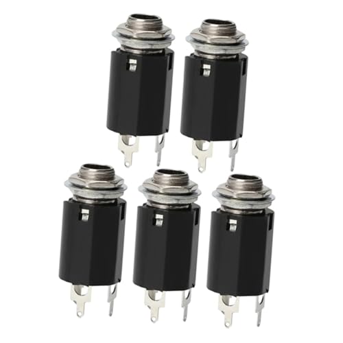 DECOMELODY 5 Stück Teiliges Metall Gitarren Klinkenbuchsen Langlebig Robust Passend für Standard Gitarren für Gitarristen Zubehör von DECOMELODY