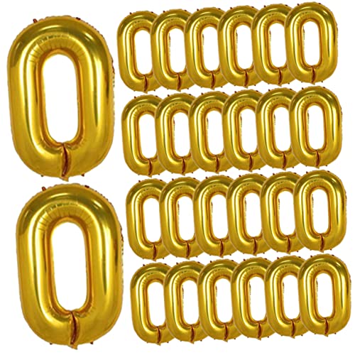 DECOMELODY 50 Stück Foil Chain Ballons Gold Retro Geburtstags und Hochzeitsdeko Folienballons für Kreative Partys und Fotohintergründe von DECOMELODY