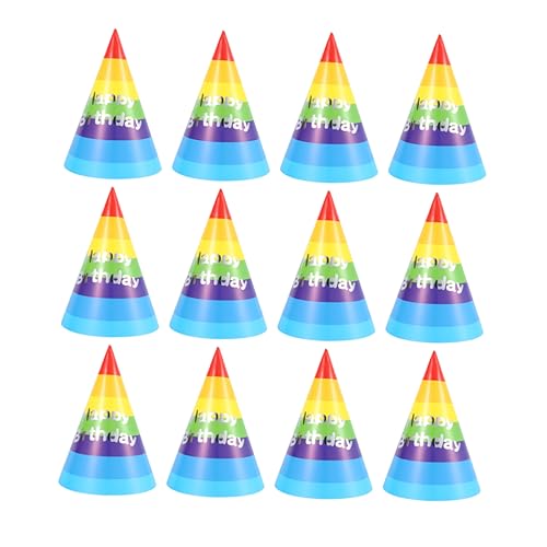 DECOMELODY Party-dekoration Für Geburtstage Von Jungen Und Mädchen 50 Stück Dreieckige Partyhüte Geburtstagsmütze Partyzubehör Modischer Regenbogenhut Für Jungen Und Mädchen von DECOMELODY