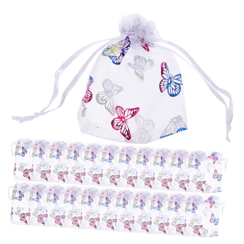 DECOMELODY 50 Stück Kleine Organzasäckchen mit Zugband Goldene Schmetterlingsmuster Transparente Geschenkbeutel Dekorative Organzabeutel für Schmuck Party und Süßigkeiten DECOMELODY 50 Stück Kleine Organzasäckchen mit Zugband Goldene Schmetterlingsmuster Transparente Geschenkbeutel Dekorative Organzabeutel für Schmuck Party und Süßigkeiten von DECOMELODY