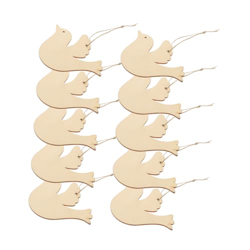DECOMELODY 50 Stück Teiliges DIY Holzanhänger Weihnachtsdeko zum Bemalen Unbemalte Holzscheiben mit Kleinen Vogelmotiven Natürliche Sperrholz Anhänger zum Basteln und Aufhängen Langlebige von DECOMELODY