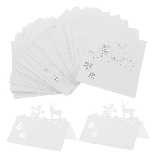 DECOMELODY 50 Stück Weihnachts Tischkarten Reh und Schneemann Design Praktische Vielseitig Einsetzbar als und Namenskarten für Festliche Weihnachtsfeiern und Dinner Weiße Papierkarten DECOMELODY 50 Stück Weihnachts Tischkarten Reh und Schneemann Design Praktische Vielseitig Einsetzbar als und Namenskarten für Festliche Weihnachtsfeiern und Dinner Weiße Papierkarten von DECOMELODY