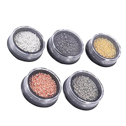 DECOMELODY 5Sätze Nagelperlen aus Metall für Nail Art Dekorationen Hochwertige Nail Art Zubehör für Designs für Natürliche und Künstliche Nägel Vielseitig Einsetzbar von DECOMELODY