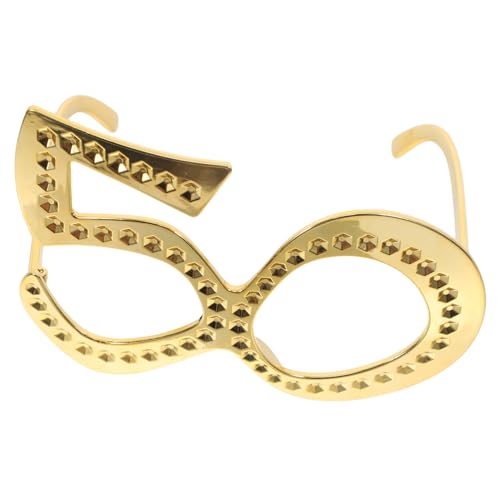 DECOMELODY 6 Stück 50 Geburtstagsbrillen Zubehör Lustige Geburtstagsbrille Party 50 Geburtstagsfeier Brille Strass Brille Bling Geburtstagsbrille Bling Brille Kunststoff Golden von DECOMELODY