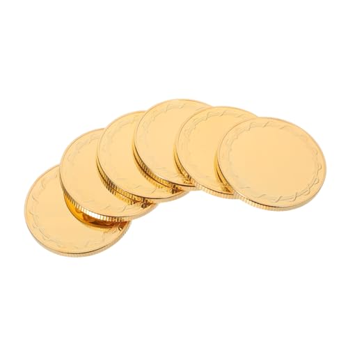 DECOMELODY 6 Stück Blanko Münzen Durchmesser Dicke Goldplattierte Spiegelkante Diy Münzen zum Gravieren und Uv Drucken Vielseitig für Geburtstags Reise und Sammlerstücke von DECOMELODY