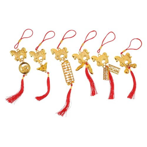 DECOMELODY 6 Stück Teiliges Chinesischer Neujahrs Schmuck Jahr des Pferdes Glücksanhänger mit Roter Quaste Kompakte Bonsai Dekoration für Büro und Zuhause Symbol für Wohlstand und Schutz DECOMELODY 6 Stück Teiliges Chinesischer Neujahrs Schmuck Jahr des Pferdes Glücksanhänger mit Roter Quaste Kompakte Bonsai Dekoration für Büro und Zuhause Symbol für Wohlstand und Schutz von DECOMELODY