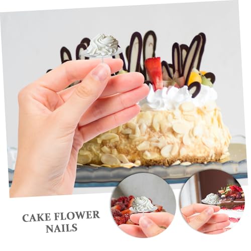 DECOMELODY 6 Stück Teiliges Edelstahl Blütennägel für Tortendekoration Wiederverwendbar Stabil Leicht Kompakt für Hochzeit Kuchen Blumen und DIY Backzubehör von DECOMELODY