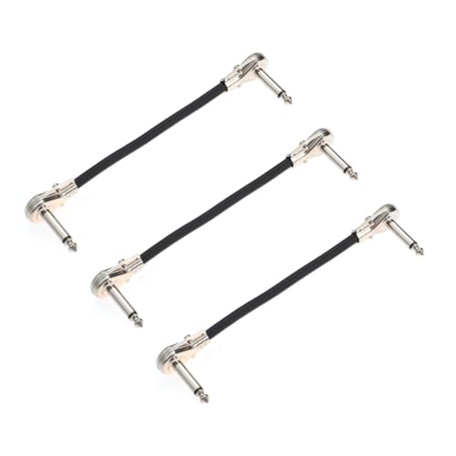 DECOMELODY 6 Stück Teiliges Instrumenten Patchkabel Rechteckiger Stecker zu Rechter Kupfer Doppelt Abgeschirmt Geräuscharm Kompatibel mit Bass Keyboard und Effektpedalen von DECOMELODY