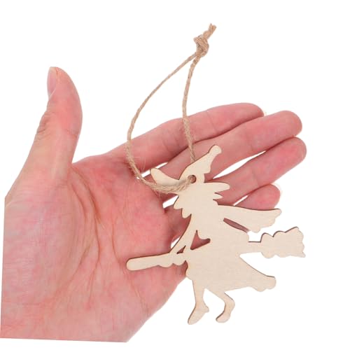 DECOMELODY 60 Stück Teiliges Halloween Holz Bastelset mit Designs Unbehandelte Holzscheiben zum Bemalen und Dekorieren DIY Kürbis Geister Hexen Anhänger für Familien und Herbstdeko von DECOMELODY