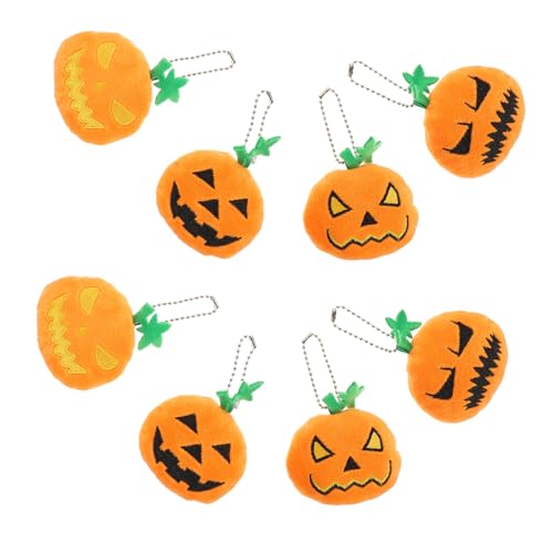 DECOMELODY 8 Stück Teiliges Halloween Schlüsselanhänger mit Niedlichen Kürbisgesichtern Detailreiches Design Farbenfrohe DIY Anhänger für Schlüssel und Taschen Perfektes Halloween von DECOMELODY