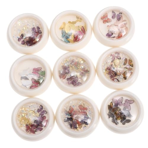 DECOMELODY 9 Boxen Teiliges DIY Nail Art Schmetterlinge Nagelstuds Nageldesign Zubehör für Maniküre und Pediküre Schnelles Auftragen Glänzend Attraktiv Vielseitig für Nägel und Kreative DECOMELODY 9 Boxen Teiliges DIY Nail Art Schmetterlinge Nagelstuds Nageldesign Zubehör für Maniküre und Pediküre Schnelles Auftragen Glänzend Attraktiv Vielseitig für Nägel und Kreative von DECOMELODY