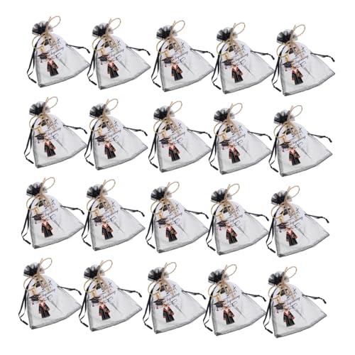DECOMELODY Abschlussgeschenk mit Mini Doktorhut Schlüsselanhängern Eleganten Organza Beuteln und Anhängern Praktischem Andenken für Schul Hochschulabsolventen als Party Giveaways von DECOMELODY