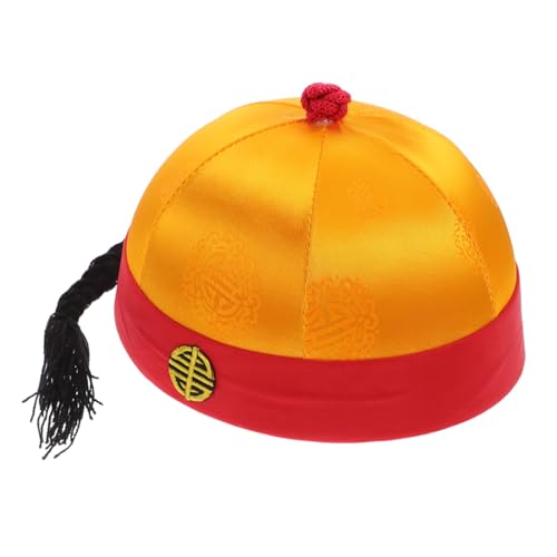 DECOMELODY Alter Hut Chinesischer Kostümkaiserhut Chinesischer Kostümhut Traditionelle Chinesische Kostüme Requisiten Für Party-rollenspiele Chinesisches Kostüm Für Männer Brokatstoff von DECOMELODY