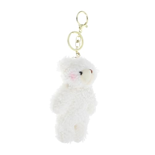DECOMELODY Bär Schlüsselanhänger Plüsch Schlüsselanhänger Rucksackzauber Schlüsselanhänger Bär Plüschbärenanhänger Schlüsselanhänger Verpackung Schlüsselanhänger Plüsch Weiß Legierung von DECOMELODY