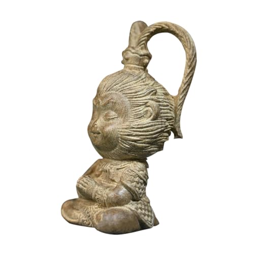 DECOMELODY Delikate Sun Wukong Holzfigur aus Goldfaden nanmu Künstlerische Desktop deko für Büro Wohnzimmer Balkon Schreibtisch und Moderne Wohnraumgestaltung von DECOMELODY