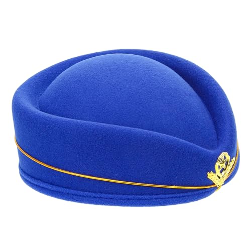 DECOMELODY Flugbegleitermützen aus Wolle Fischerhut Hüte Mütze Hüte für Damen lustiger Trucker-Hut Performance-Hut stewardess hut Flugbegleiterhut Modehut Flugzeug-Hostessenhut Hut- Blue DECOMELODY Flugbegleitermützen aus Wolle Fischerhut Hüte Mütze Hüte für Damen lustiger Trucker-Hut Performance-Hut stewardess hut Flugbegleiterhut Modehut Flugzeug-Hostessenhut Hut- Blue von DECOMELODY