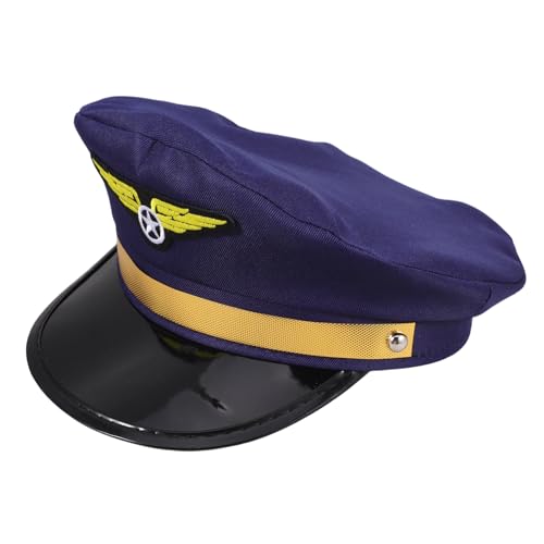 DECOMELODY Flughafen Pilotenkappe Verstellbare und Bequeme Cosplay Mütze für Erwachsene für Halloween Maskeraden und Bühnenauftritte Robustes Material Stilvolles Design Vielseitig Einsetzbar DECOMELODY Flughafen Pilotenkappe Verstellbare und Bequeme Cosplay Mütze für Erwachsene für Halloween Maskeraden und Bühnenauftritte Robustes Material Stilvolles Design Vielseitig Einsetzbar von DECOMELODY