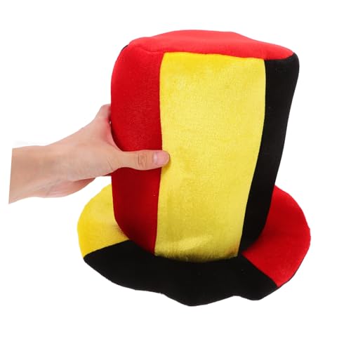 DECOMELODY Fußball Hut Schwarz Rot Gelb Partyhut für Oktoberfest Karneval und Wm Bequemes Material zum Anfeuern und Feiern bei Fußballspielen und Partys von DECOMELODY