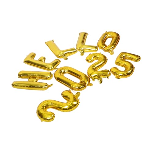 DECOMELODY Goldene Hello Aluminiumfolie Luftballons Set Langlebige Party Dekoration für Silvester Neujahr Einfache Anbringung an Wand Tür Fenster Festliche Party Deko Zubehör DECOMELODY Goldene Hello Aluminiumfolie Luftballons Set Langlebige Party Dekoration für Silvester Neujahr Einfache Anbringung an Wand Tür Fenster Festliche Party Deko Zubehör von DECOMELODY