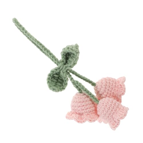 DECOMELODY Häkelblumen Anhänger Schlüsselanhänger Charm Handgefertigt Leicht Waschbar Dekorativ für Taschen Schlüssel Auto Innenspiegel Stilvolles Accessoire Teilige Rosa Convallaria Blumen von DECOMELODY