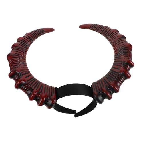 DECOMELODY Halloween Stirnband mit Roten Punk Ziegenhörnern Gothic Horn Kopfband für Kostüm und Cosplay Party Vielseitiges Accessoire für Karneval Bühnenauftritte und Geburtstagsfeiern von DECOMELODY