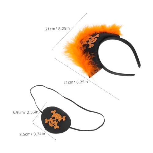 DECOMELODY Kreatives Teiliges Halloween Piratenkostüm für Stil Augenklappe mit Orangefarbener Haarreif mit Unisex Kopfband für Party und Rollenspiel DECOMELODY Kreatives Teiliges Halloween Piratenkostüm für Stil Augenklappe mit Orangefarbener Haarreif mit Unisex Kopfband für Party und Rollenspiel von DECOMELODY