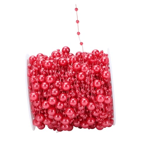 DECOMELODY Kunststoff Perlenkette für Weihnachtsbaum Deko Abs Lichterketten Schmuck Flexibel Zuschneidbar für DIY Basteln Festliche Rote Christbaumdekoration und Party Schmuck DECOMELODY Kunststoff Perlenkette für Weihnachtsbaum Deko Abs Lichterketten Schmuck Flexibel Zuschneidbar für DIY Basteln Festliche Rote Christbaumdekoration und Party Schmuck von DECOMELODY