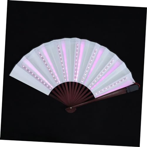 DECOMELODY LED Leuchtfächer Faltbarer Performance Fächer für Nachtclub Bunter Uv Fächer als Party Requisite und Cosplay Zubehör Dekorativer Regenbogen mit Sicherem Material von DECOMELODY