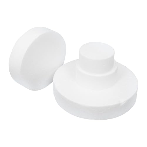 DECOMELODY Lagige Schaumstoff Kuchenattrappen Rund Ø Fondant Übungskuchen Modell Mehrstöckig für Hochzeit Babyparty Geburtstagsdeko Vielseitiges Backzubehör und Tortendeko von DECOMELODY