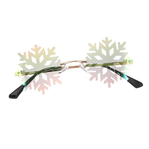 DECOMELODY Lustige Schneeflocken Sonnenbrille mit Goldenem Rahmen Kreative Partybrille für Leichtes Komfortables Design als Partydeko und Festliche Winter Atmosphäre von DECOMELODY