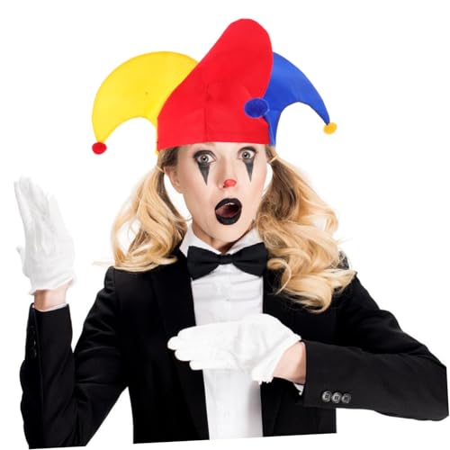 DECOMELODY Lustiger Clownhut mit Dreiteiliger Öffnung und Plüschbommel Bunte Karneval Kopfbedeckung für Erwachsene für Fasching Mardi Gras und Bühnenauftritte DECOMELODY Lustiger Clownhut mit Dreiteiliger Öffnung und Plüschbommel Bunte Karneval Kopfbedeckung für Erwachsene für Fasching Mardi Gras und Bühnenauftritte von DECOMELODY